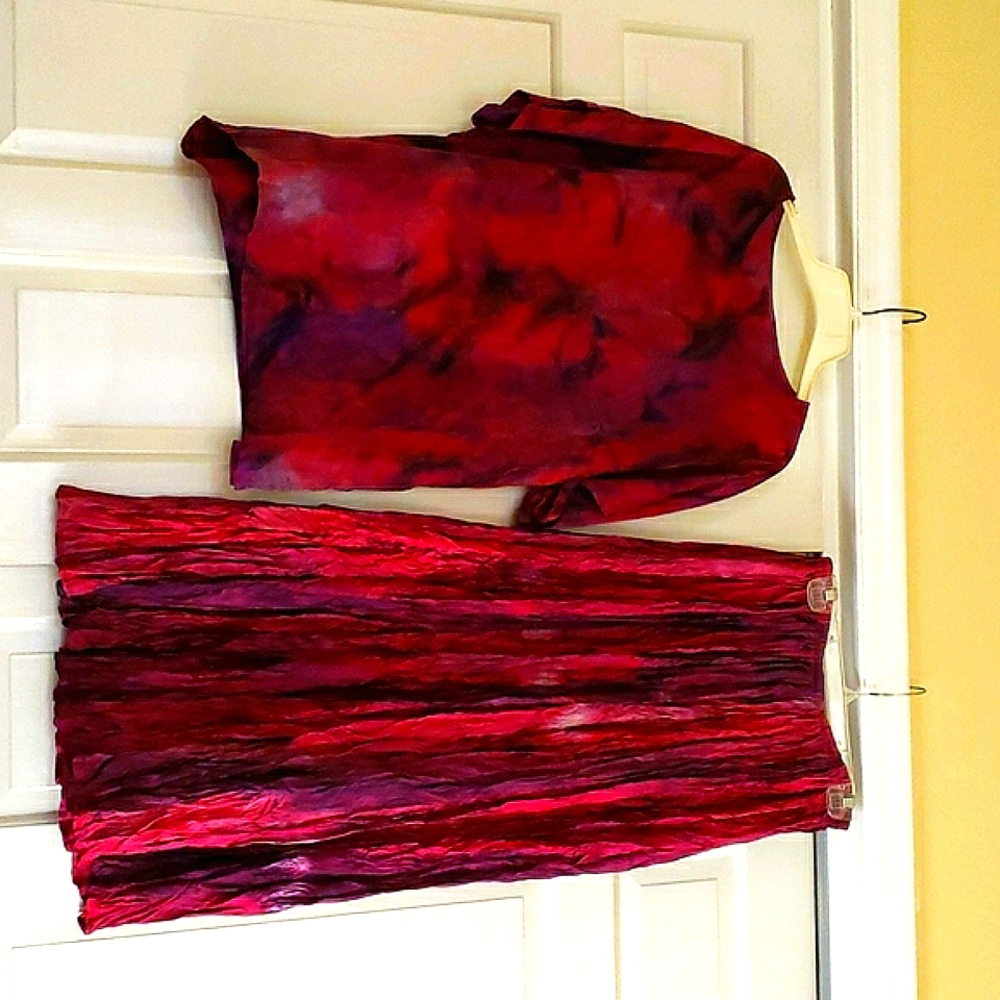 Silk top and skirt